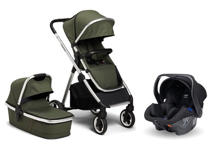 Beemoo Pro Duo Duovagn Inkl. Axkid Modukid Infant Babyskydd, Green