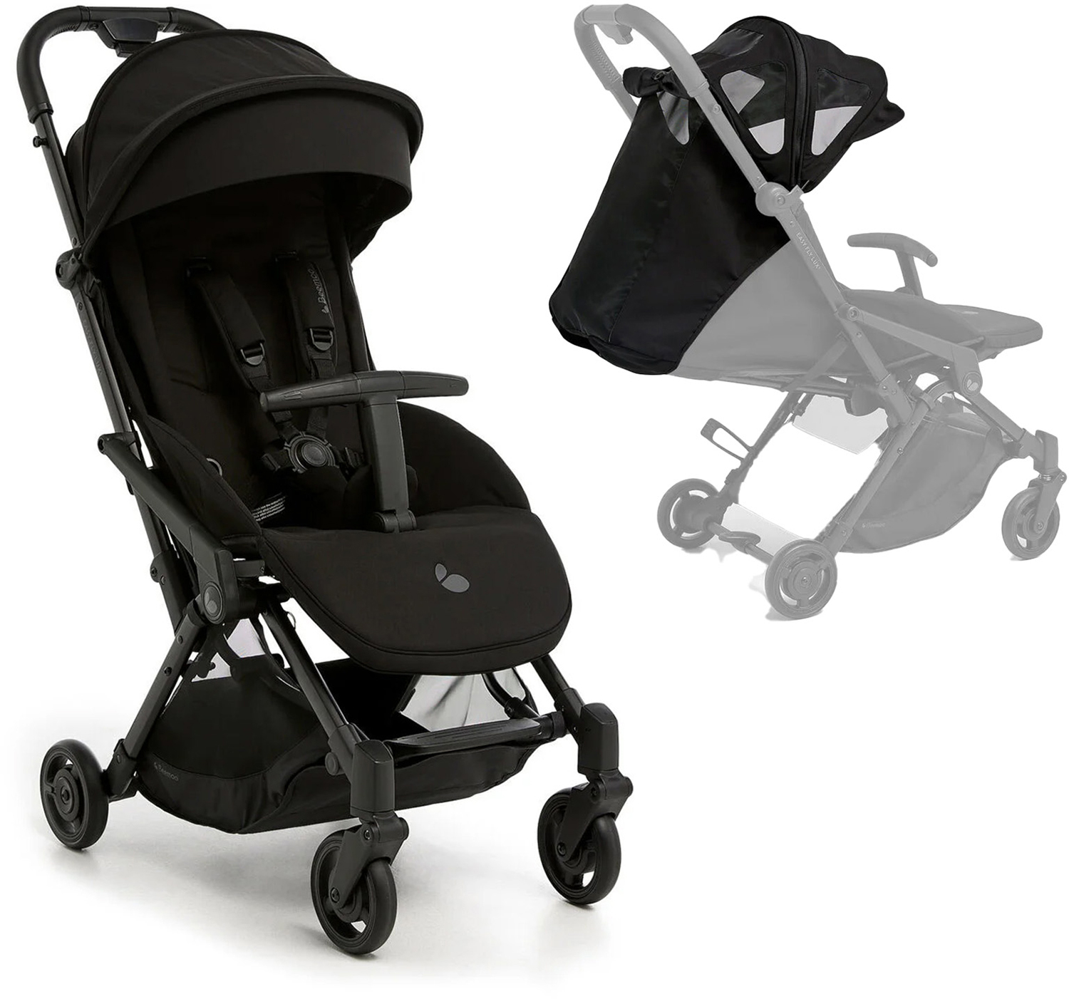 Beemoo Easy Fly Lux 4 Sulky Inkl. Breezy Sufflett, Jet Black