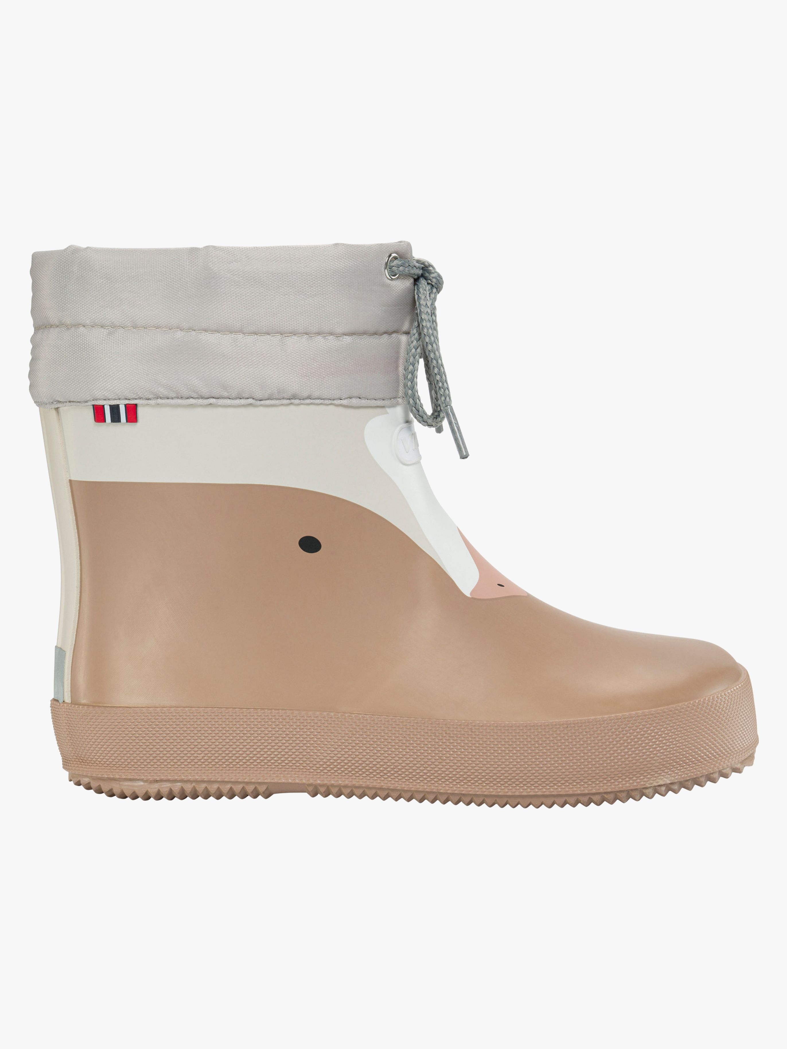 Viking Alv Paw Print Barefoot Gummistövlar, Beige, 26