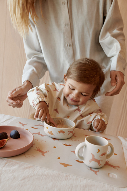 LIEWOOD Vivi Mönstrat Matset Silikon, Dream/Ecru