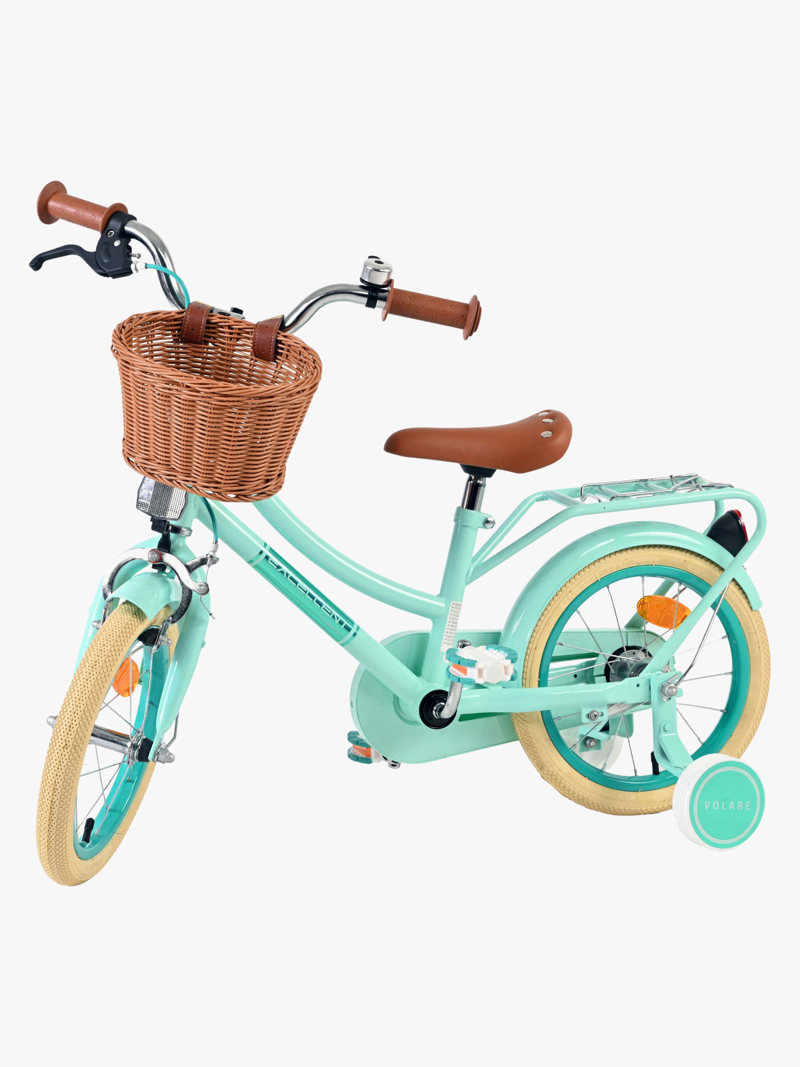 Volare Excellent Cykel med Korg 14 Tum, Grön