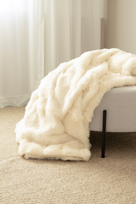 KMCarpets Bubble Pläd 130x170, Creme