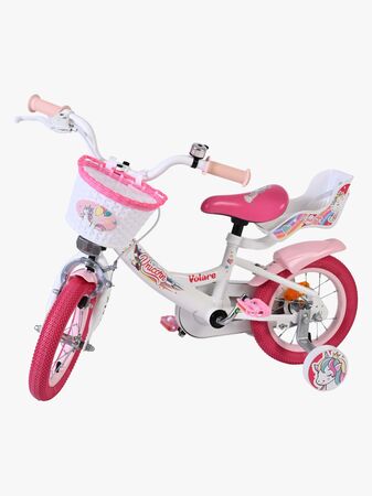 Volare Unicorn Cykel 12 Tum, Vit