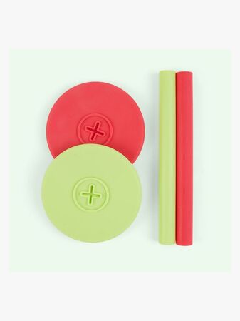 COGNIKIDS Sip Sugrör & Lock 2-pack, Apple/Rose