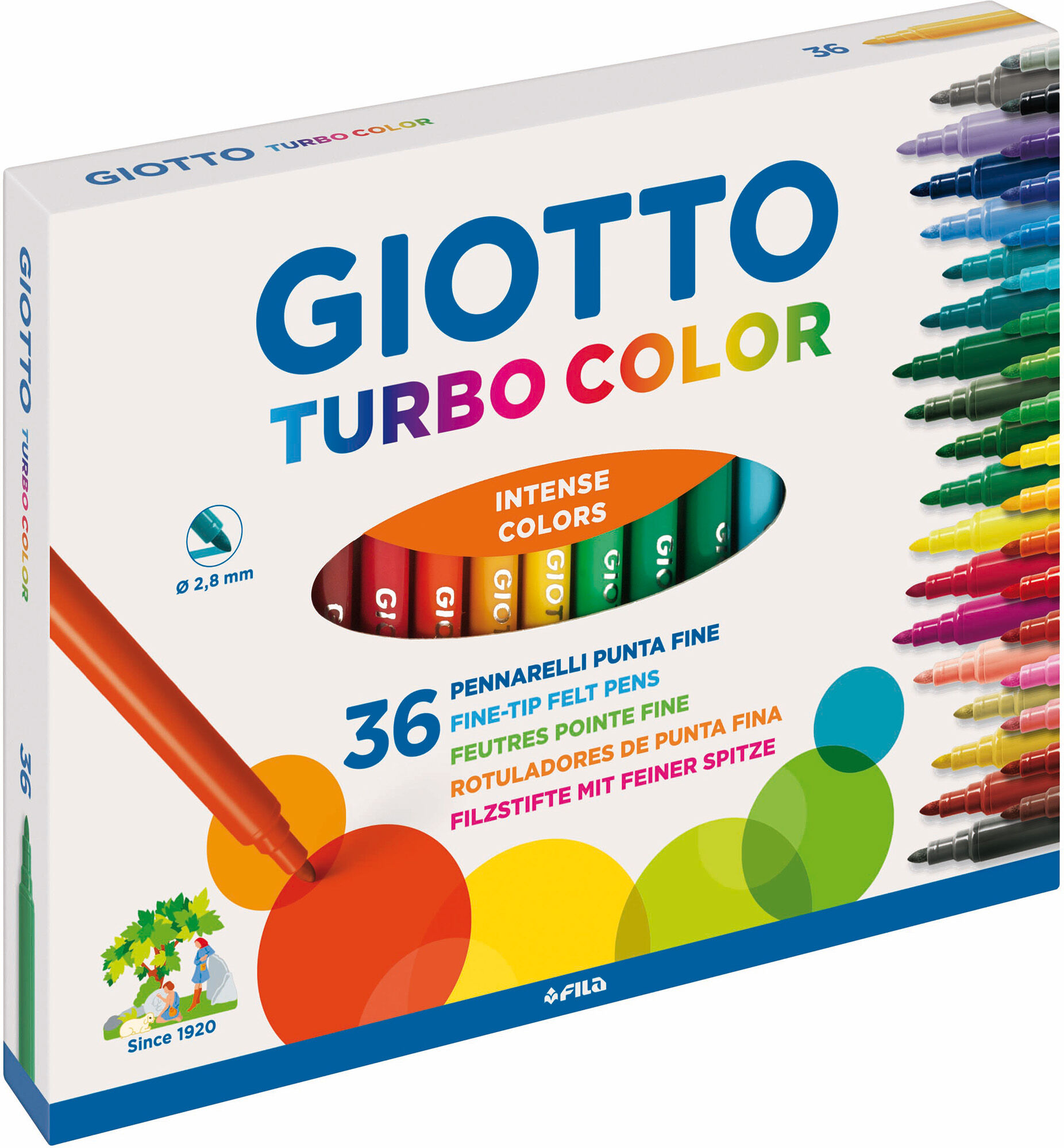 Giotto Turbo Color Tuschpennor 36-pack
