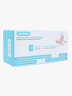 2B Baby Waschlappen Bambus 100er-Pack, Weiß