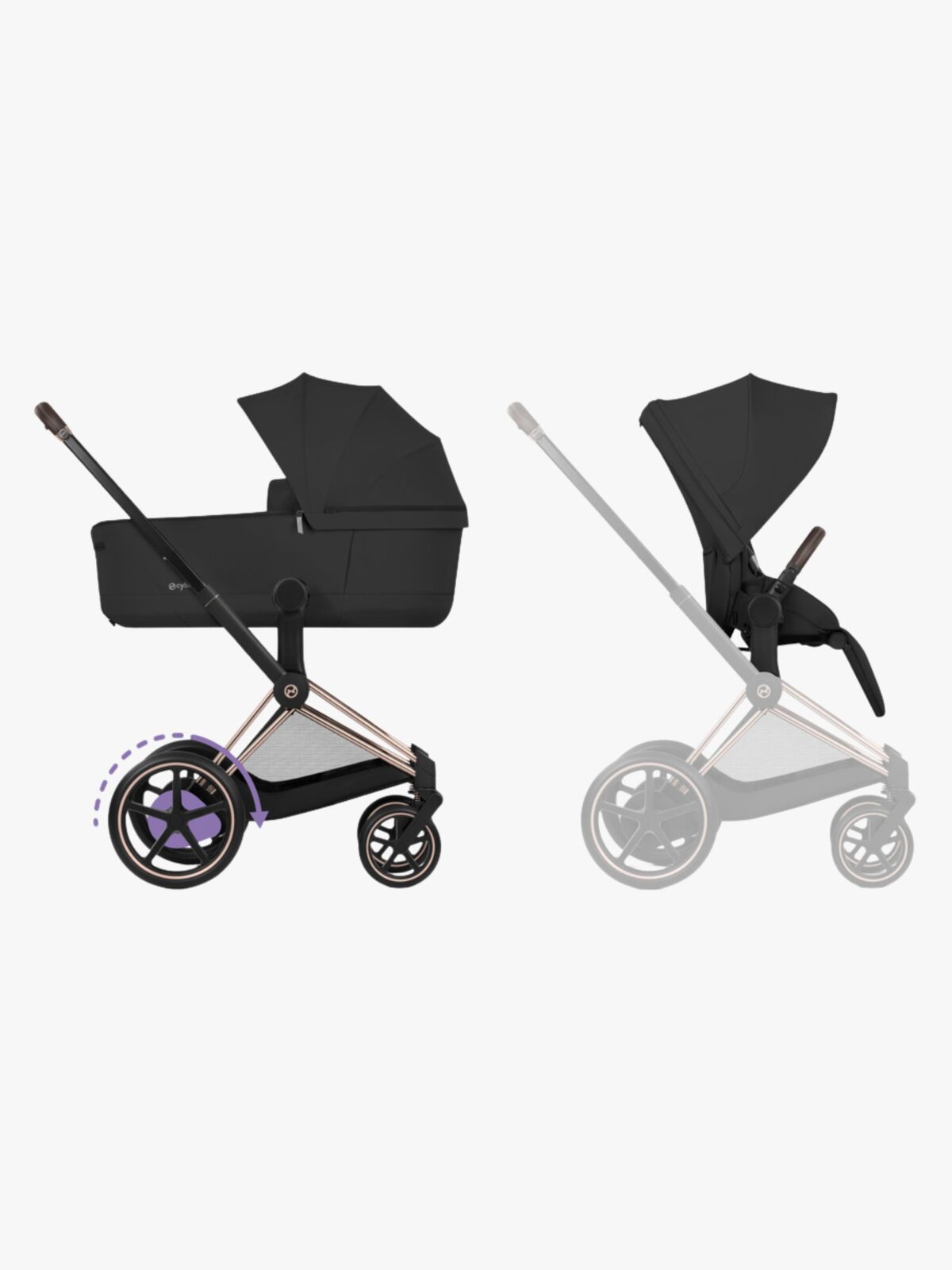 Cybex ePriam Duovagn, Rosegold/Sepia Black