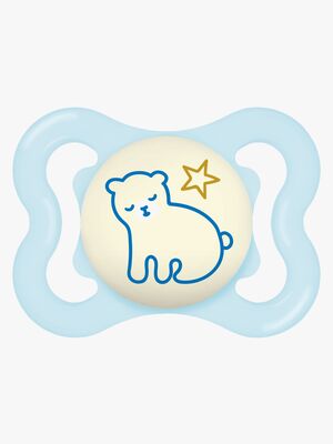 MAM Supreme Night Silikon Napp 0-6m, Blå