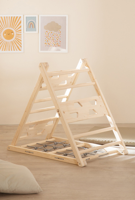 Roba  Trä Klättertriangel, Grå/Naturell