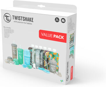 Twistshake Baby Bottle Kit, Blå/Grön/Grå