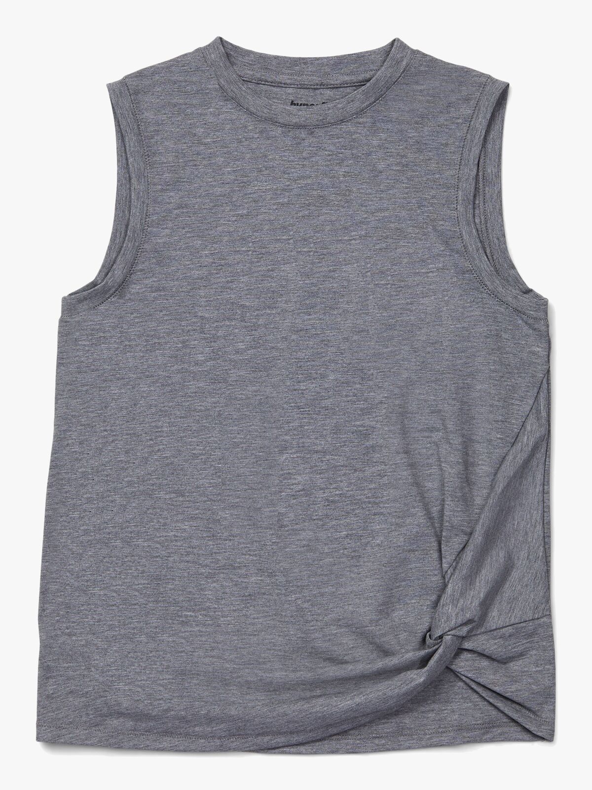 Hyperfied Jersey Knot Tank Top, Grey Melange