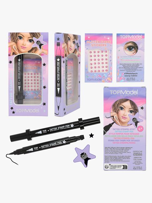 TOPModel Tatueringspenna med Stämpel & Glitterstnar