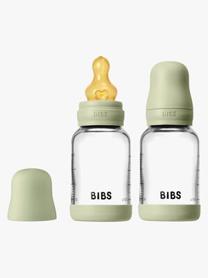 BIBS Slow Flow Glas Nappflaska Latex 2-Pack 120 ml, Sage