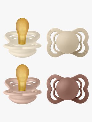 BIBS Supreme Napp 4-Pack Silikon Stl 1, Ivory/Vanilla/Blush/Woodchuck