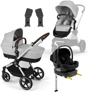 Cybex EOS Lux Duovagn inkl. Beemoo Route Babyskydd & Bas, Lava Grey/Black Stone