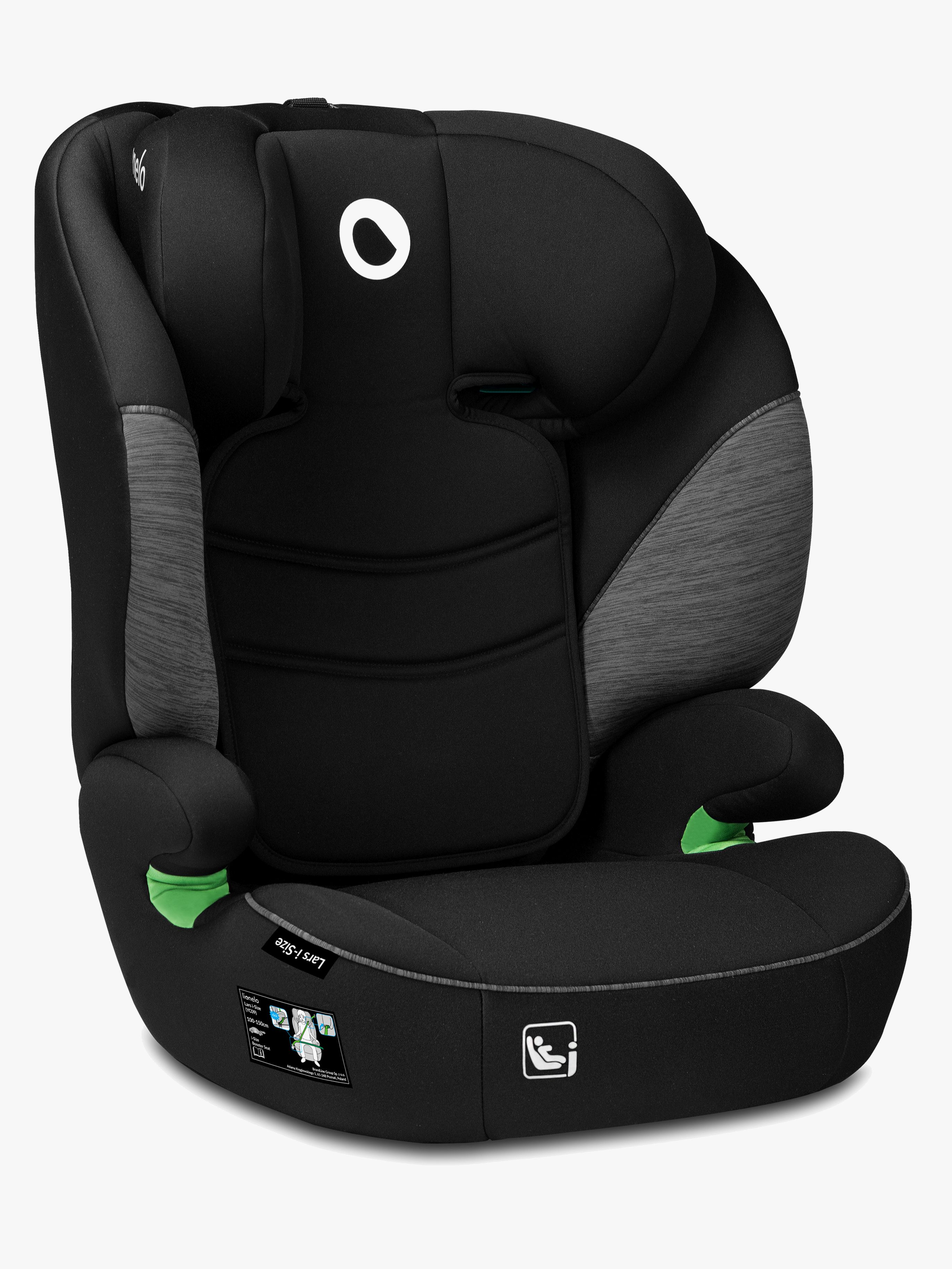 Lionelo LARS i-Size Bältesstol, Black Grey