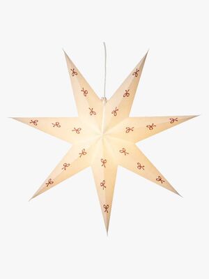 Star Trading Stjerne Saga Hvit Med Rød Sløyfe 60 cm