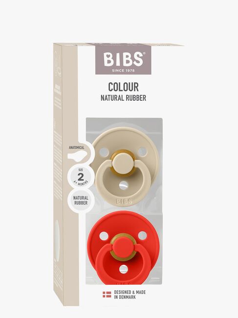 BIBS Colour Napp 2-Pack Latex Stl 2 Anatomisk, Vanilla/Candy Apple