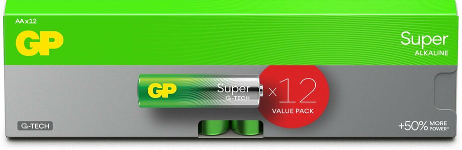 GP Super Alkaline G-TECH AA/LR6 Batterier 12-Pack