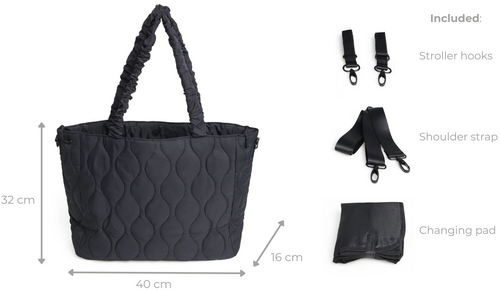 Petite Chérie Chloé Quilted Skötväska, Black