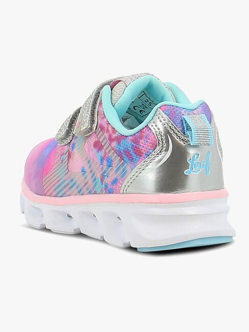 Leaf Skalka Blinkande Sneakers, Silver/Rosa