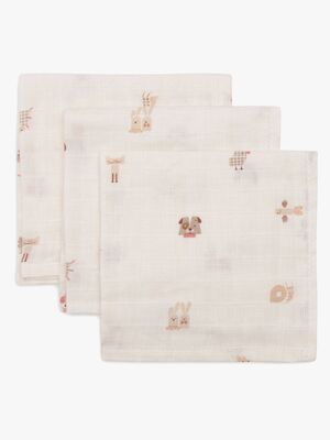 Jollein Tvättlappar 3-Pack, Animal Friends