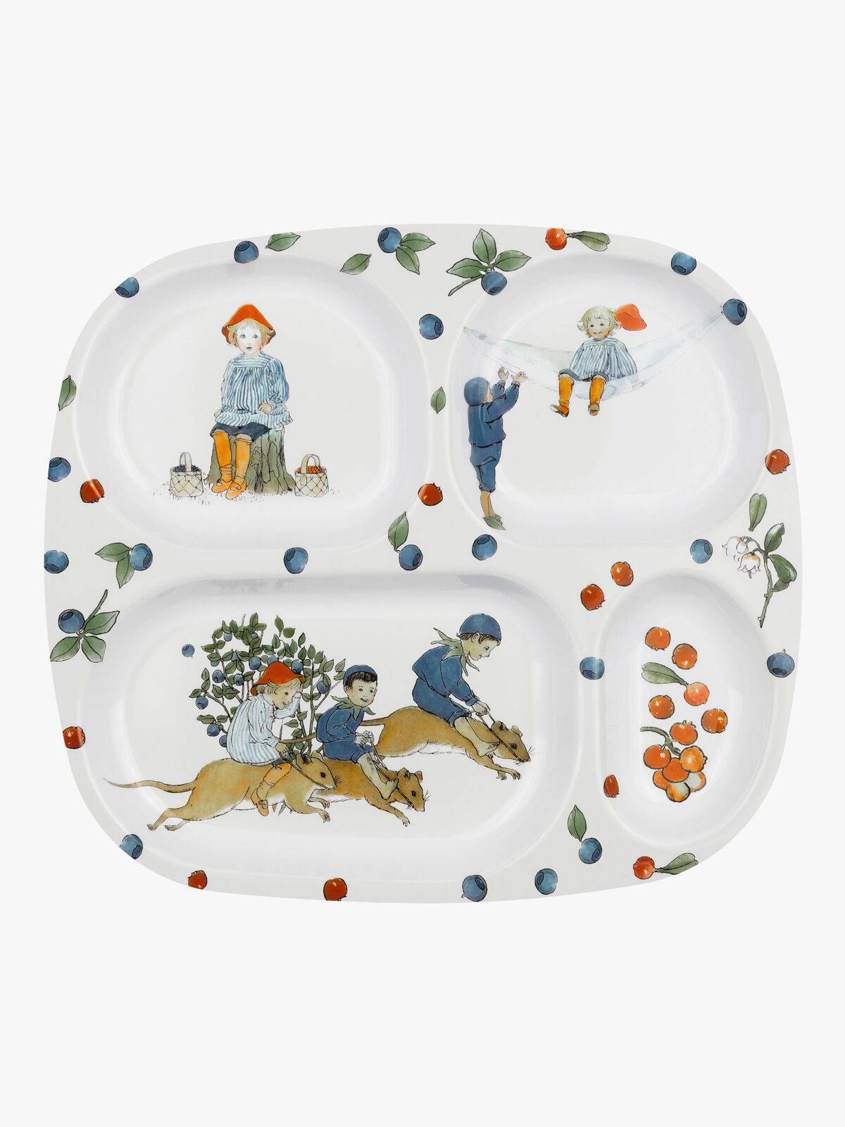 Elsa Beskow Putte I Blåbärsskogen Tallrik med Fack