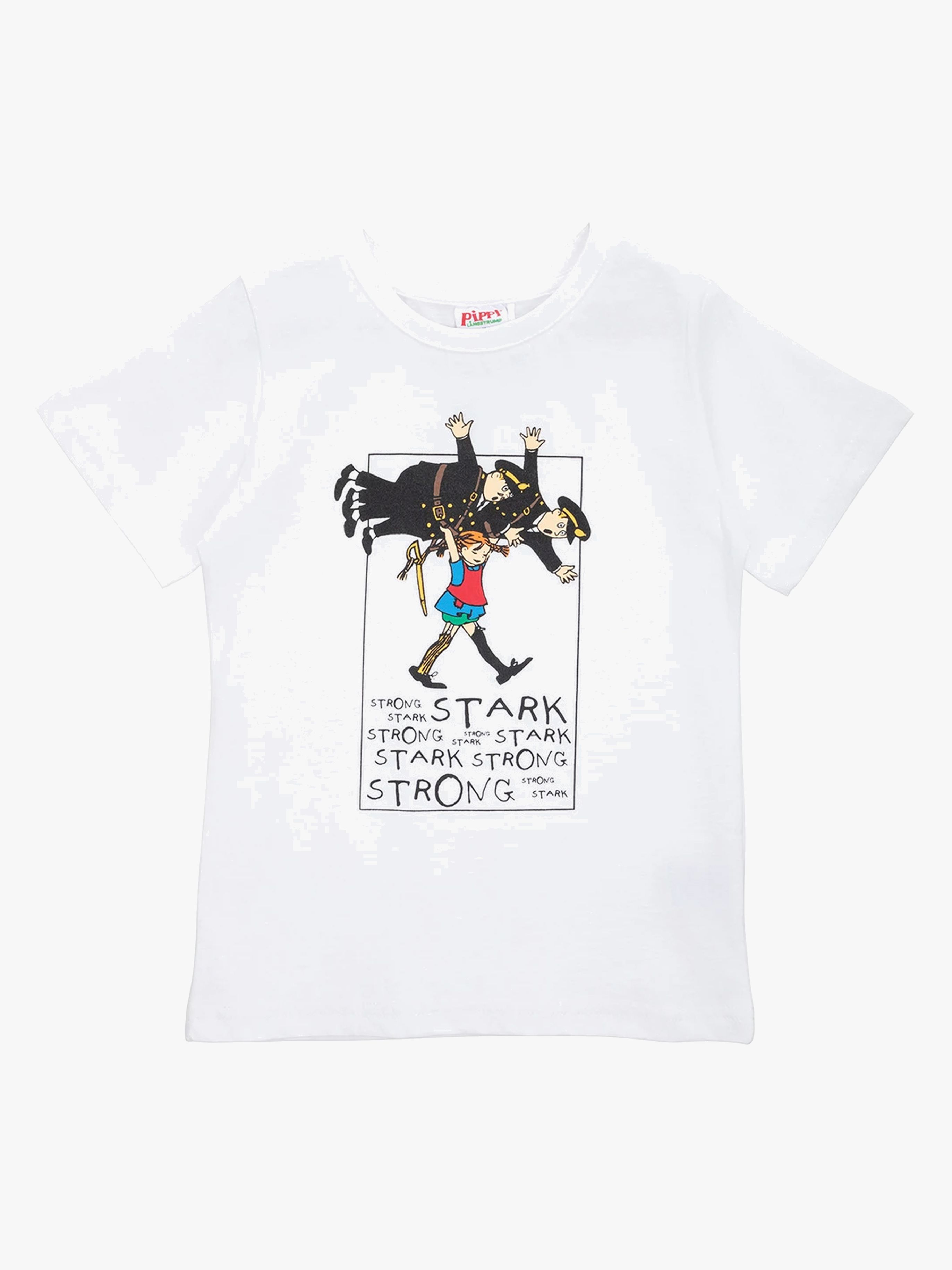 Pippi Långstrump Stark T-shirt, Vit, 146-152