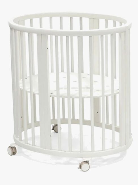 Stokke Sleepi Mini V3 Spjälsäng, Vit inkl. Stokke Sleepi Mini Madrass V3 77x59, Vit och Sängförlängning