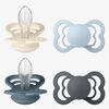 BIBS Supreme Napp 4-Pack Silikon Stl 2, Ivory/Baby Blue/Petrol/Iron