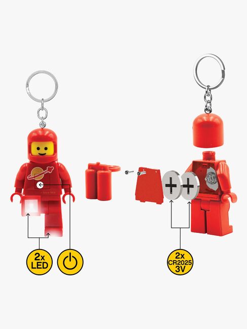 LEGO® Ikonisk Rymdman Nyckelring med LED-lampa, Röd