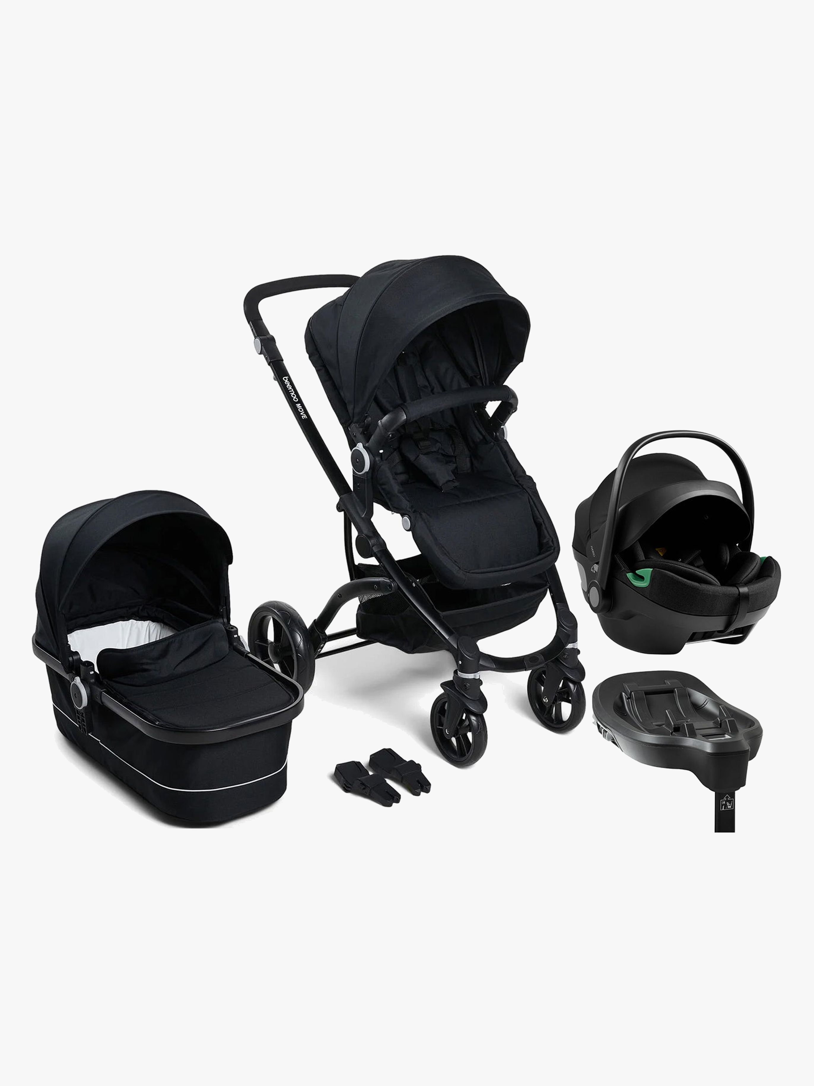 Beemoo Move Duo Duovagn inkl. Axkid GOKID Babyskydd &  Bas, Black