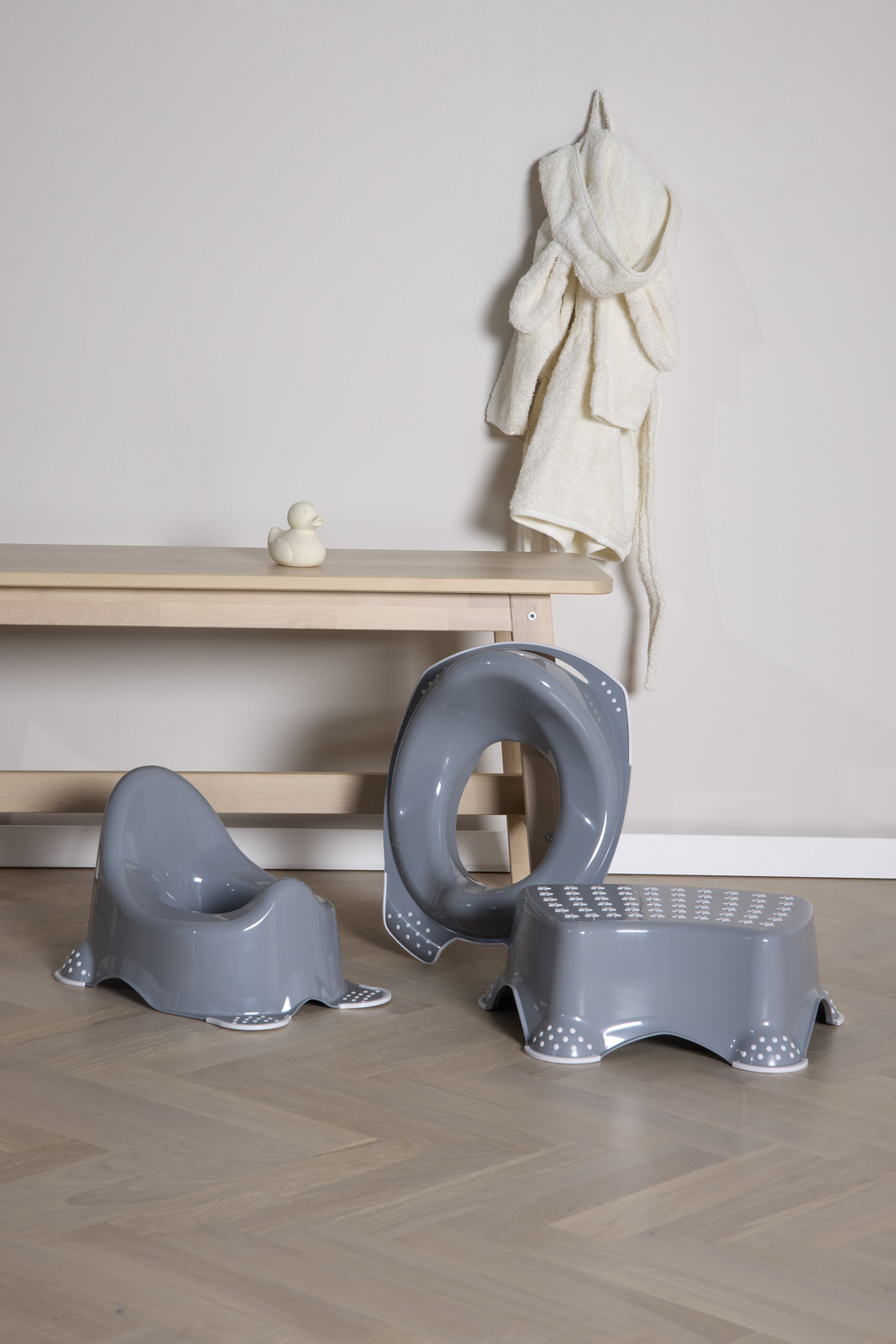 Beemoo CARE Anti-Slip Potta, Toalettsits & Pall, Grey