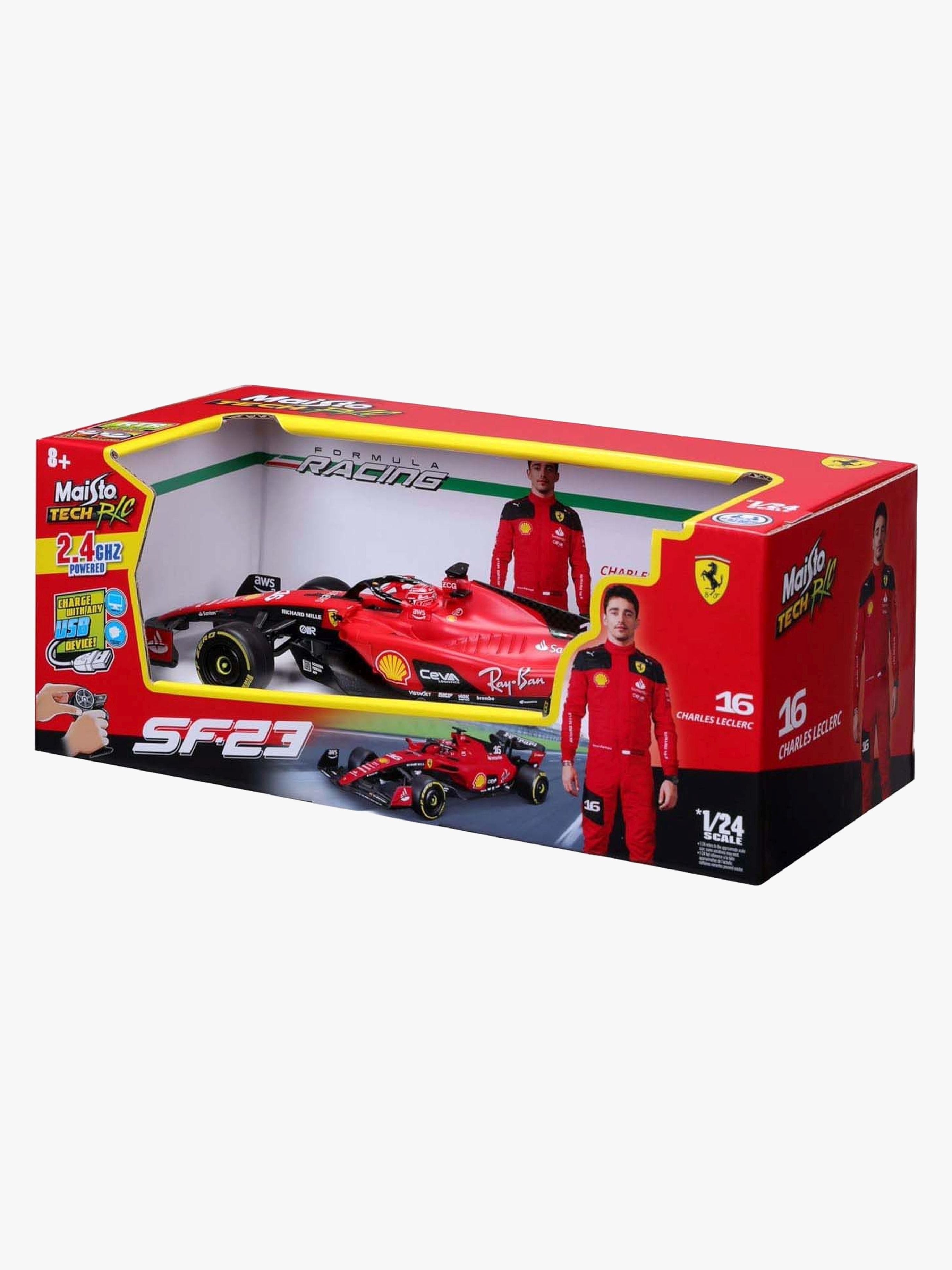 Maisto Ferrari SF90 F1 Radiostyrd Racerbil 2023 Charles Leclerk 1:24