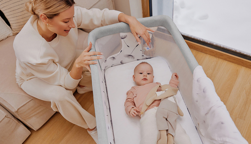 Lionelo Aurora Bedside Crib 3-i-1, Green Sage