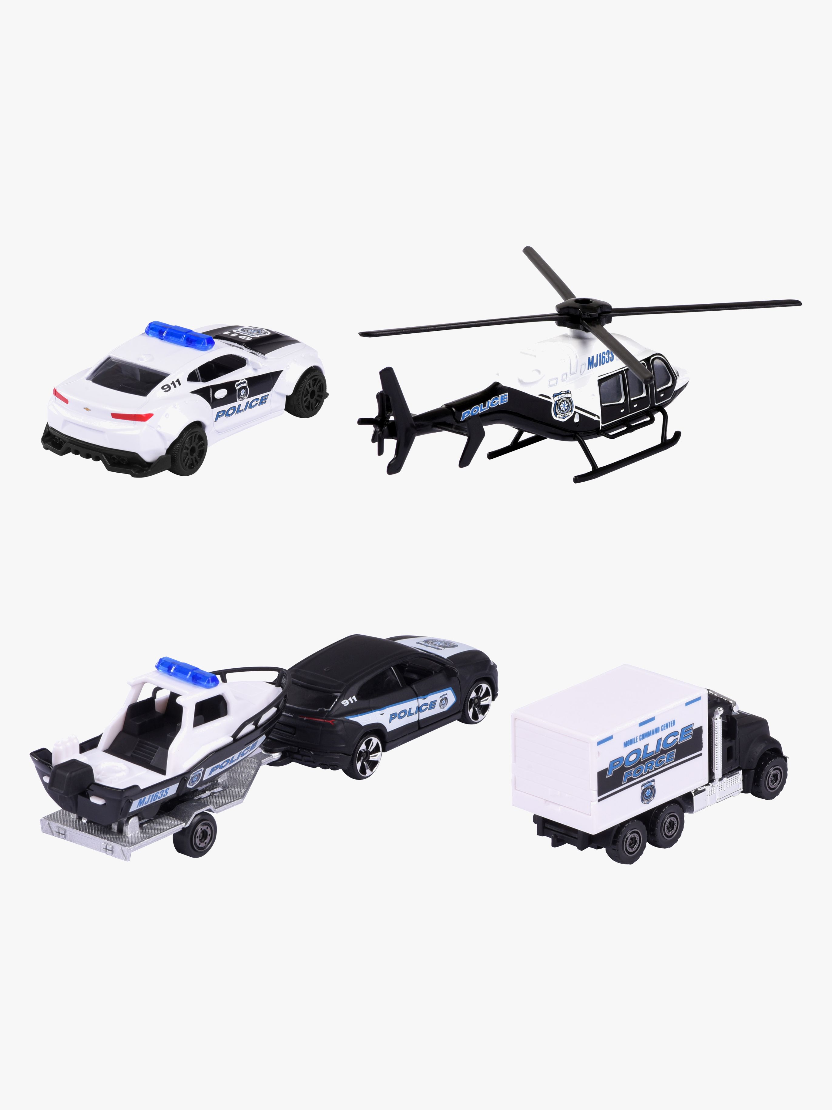 Majorette Polisfordon 4-Pack Presentförpackning
