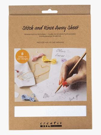 Creativ Company Vattenlösligt Broderiark A5 8 st