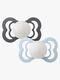 BIBS Supreme Napp 2-Pack Silikon Stl 2 Symmetrisk, Iron Glow/Baby Blue Glow