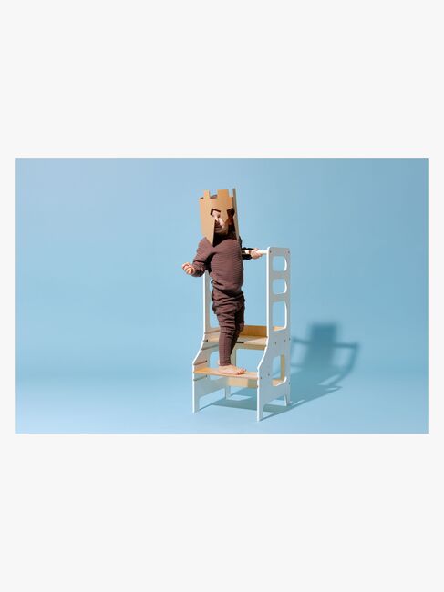 Duck Woodworks Justerbar Hjälpa Till Pall, Vit