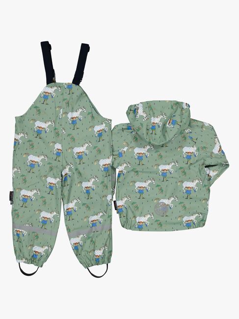 Geggamoja  Fodrat Regnställ Pippi Långstrump, Grön