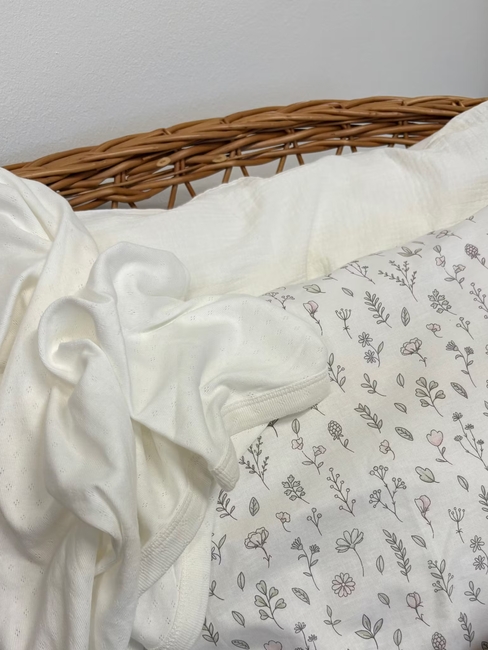 MiniDreams Bäddset Blomsteräng Spjälsäng, Vit