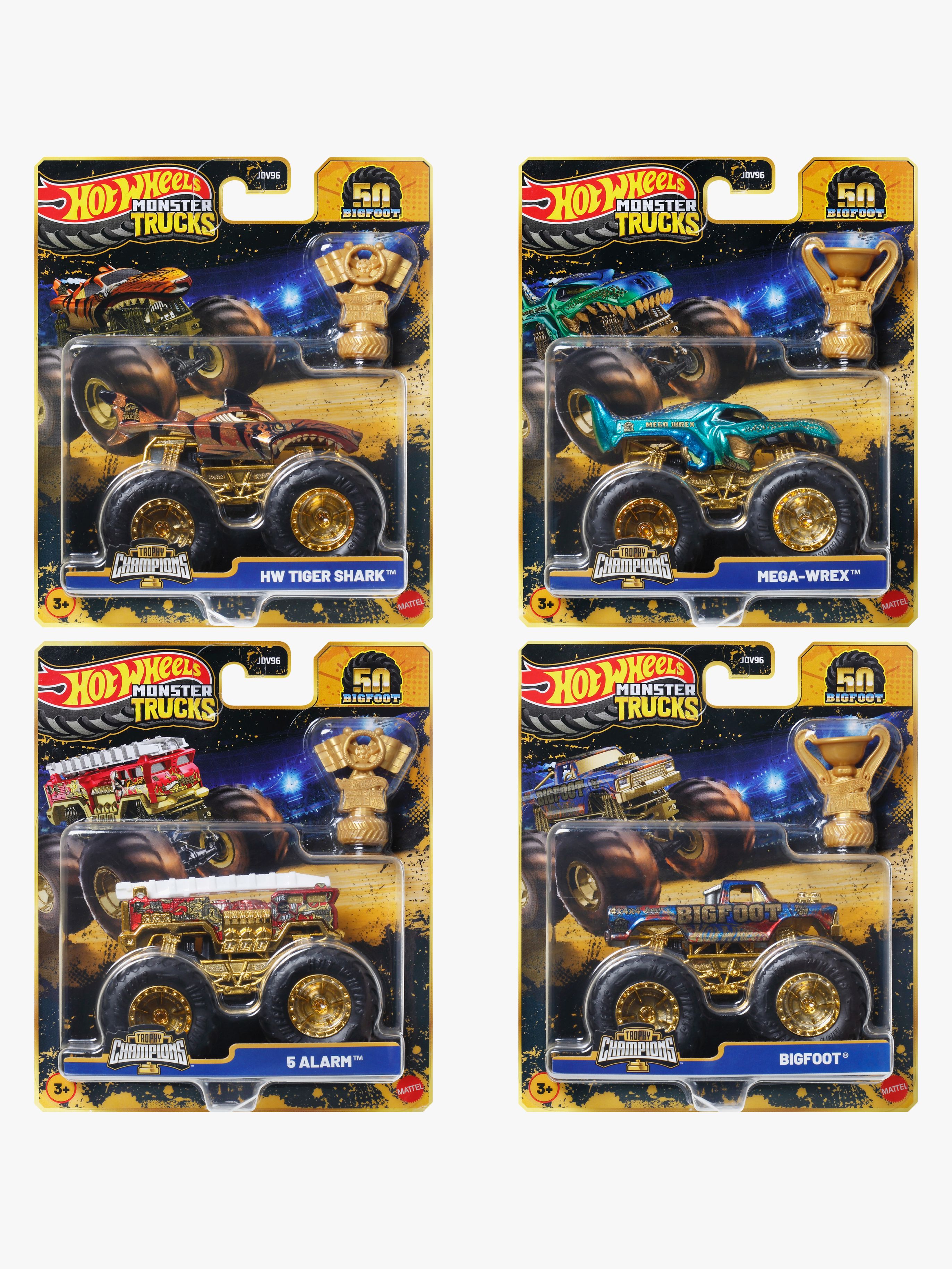 Hot Wheels Monstertrucks Bigfoot Trophy Champions Bil Blandad