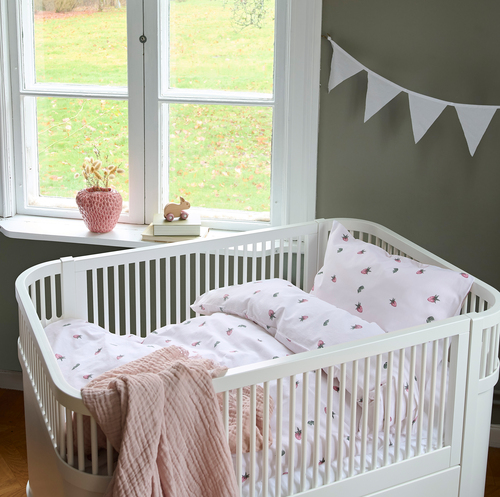 Borganäs Bäddset Spjälsäng Jordgubbsdröm 100x130