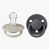 BIBS De Lux Napp 2-pack Silikon One Size Rund, Sand/Iron