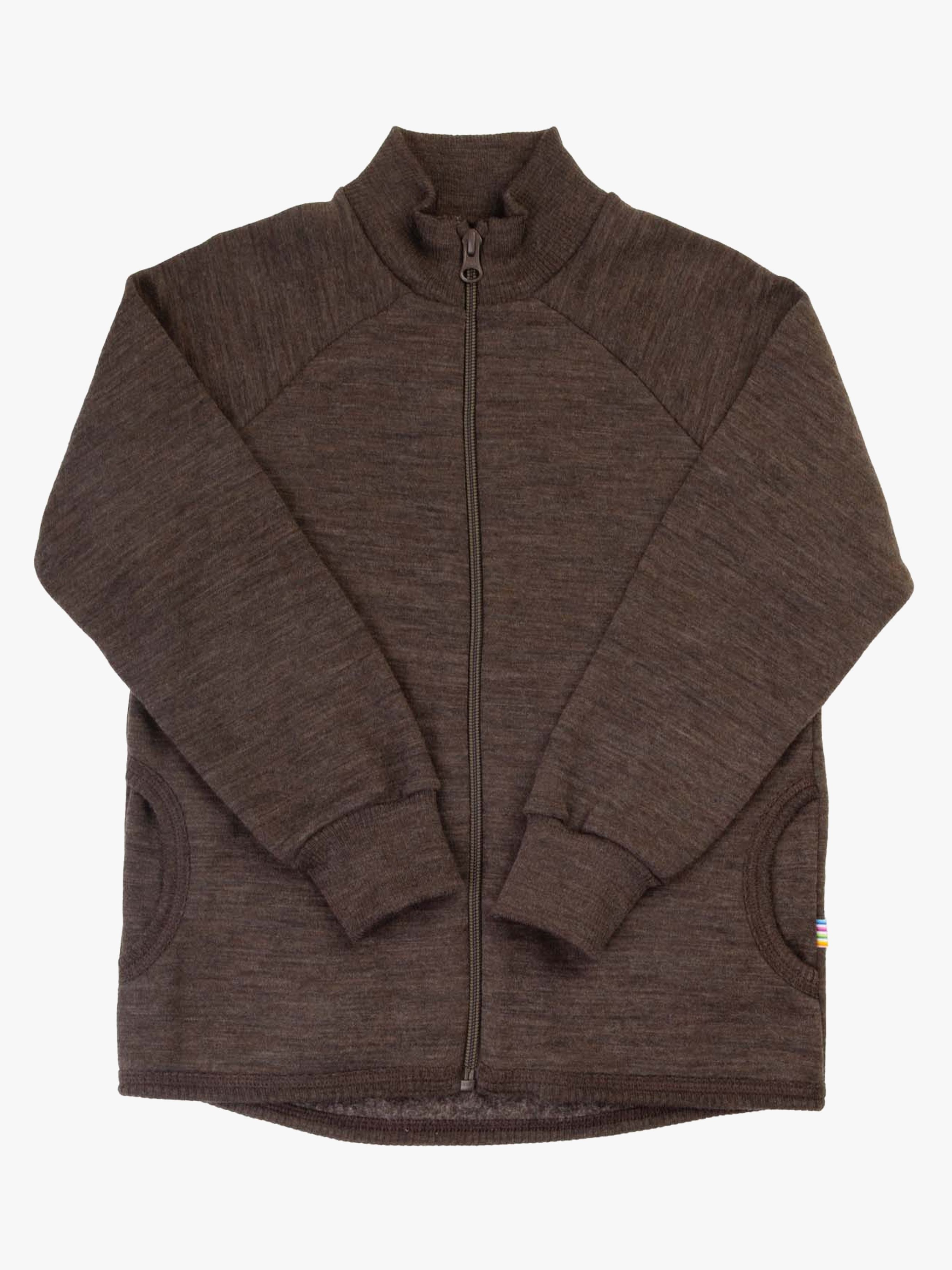 Joha Tröja Merinoull Zip, Mörkbrun