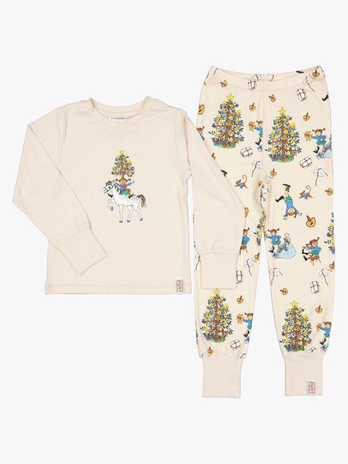 Geggamoja  Tvådelad Julpyjamas Pippi Långstrump, Beige