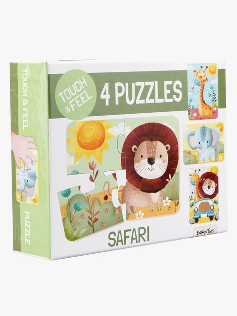 Barbo Toys  Rör & känn Pussel Safari 4-i-1