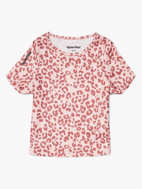 Hyperfied Short Sleeve Logo Top, Pink Leo