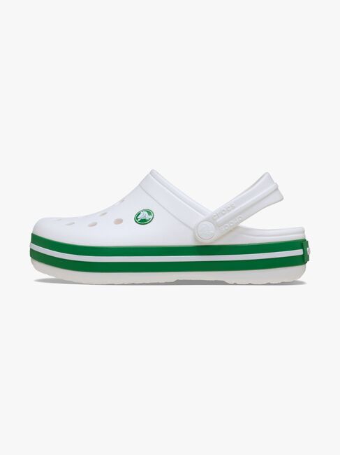 Crocs Crocband Kids Tofflor, White/Green Ivy