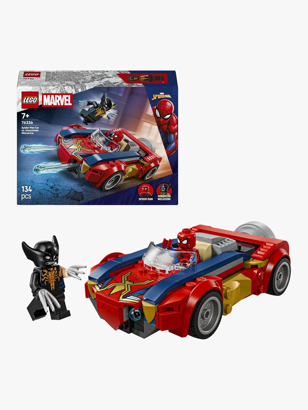 LEGO Super Heroes 76336 Spider-Mans bil mot venomifierad Wolverine